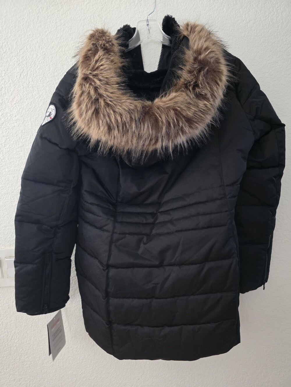 Arctic Expedition Hybradown Coat Removable Faux Fur Hood Black L NEW - Picture 10 of 15